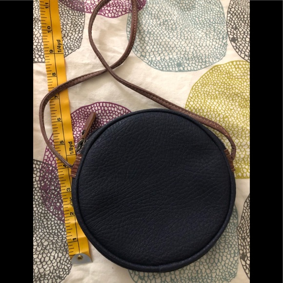 Vintage Esprit navy blue leather crossbody bag - Picture 3 of 6